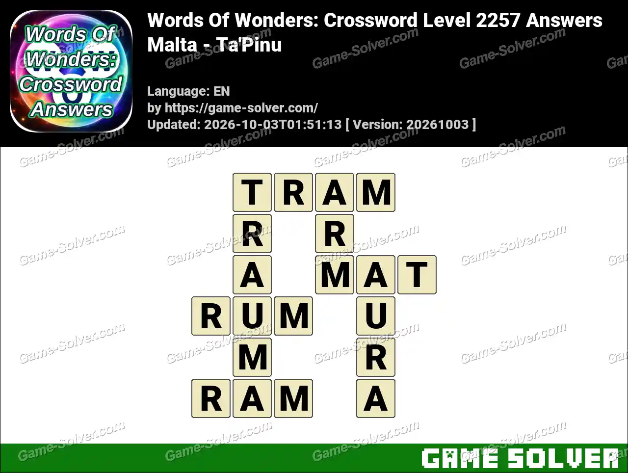 Words Of Wonders: Crossword Level 2257 Answers – Malta – Ta’Pinu